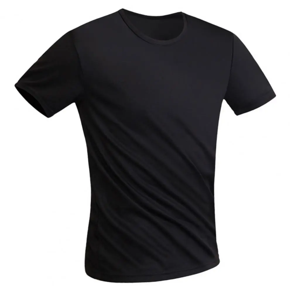 Spandex Crew Neck Shits Quick Dry Lightweight Basic Layer Spandex Shirts Super Breathable Silk Tee Shirts Men Summer Undershirt