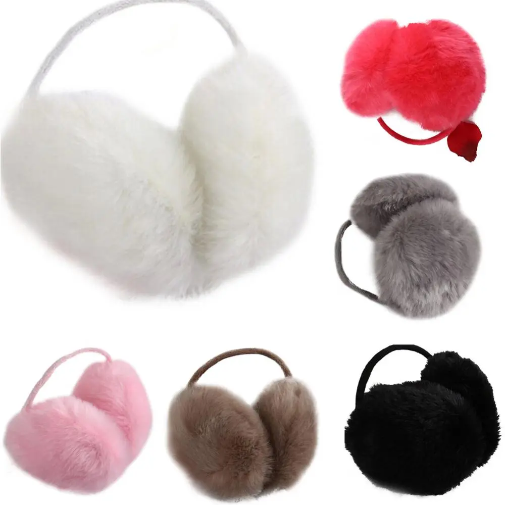 Women Fashion Faux Fur Winter Earwarmers Soft Warm Ear Muffs Outdoor Cold Ear Muffs Ear Cover Earflap Protection