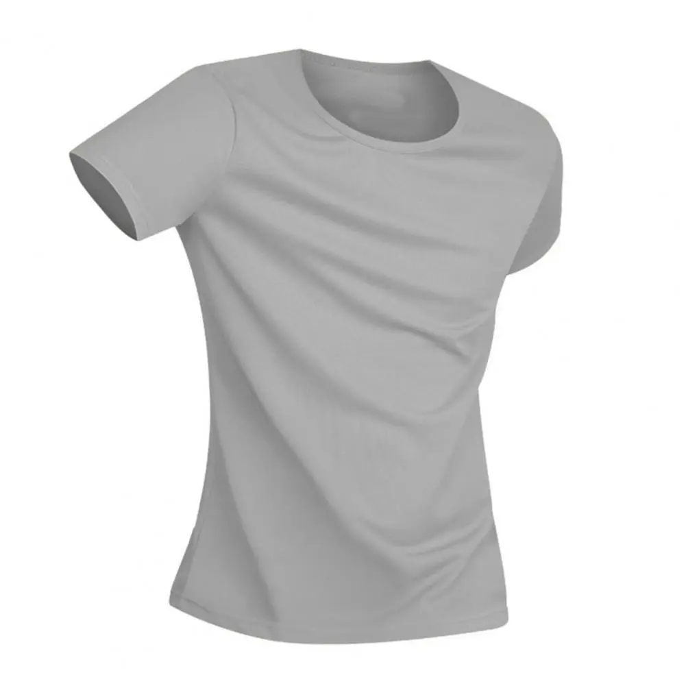 Spandex Crew Neck Shits Quick Dry Lightweight Basic Layer Spandex Shirts Super Breathable Silk Tee Shirts Men Summer Undershirt