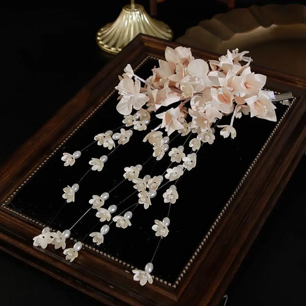 Faux Pearl Hair Accessories Hair Clip Set Elegant Faux Pearl Floral Hair Clip for Women Wedding Prom Hairpin for Parties