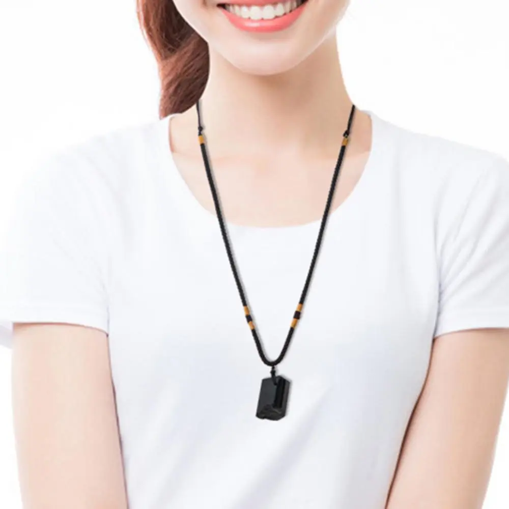 Natural Tourmaline Pendant Stone Single Circle Sweater Chain Necklace Jewelry
