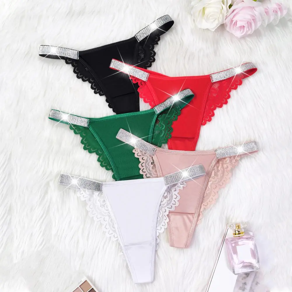 2025 Women Panties Shiny Sequin Low Waist Hollow Out Lace Flower Embroidery Seamless Underwear Lady Underpants Female Briefs