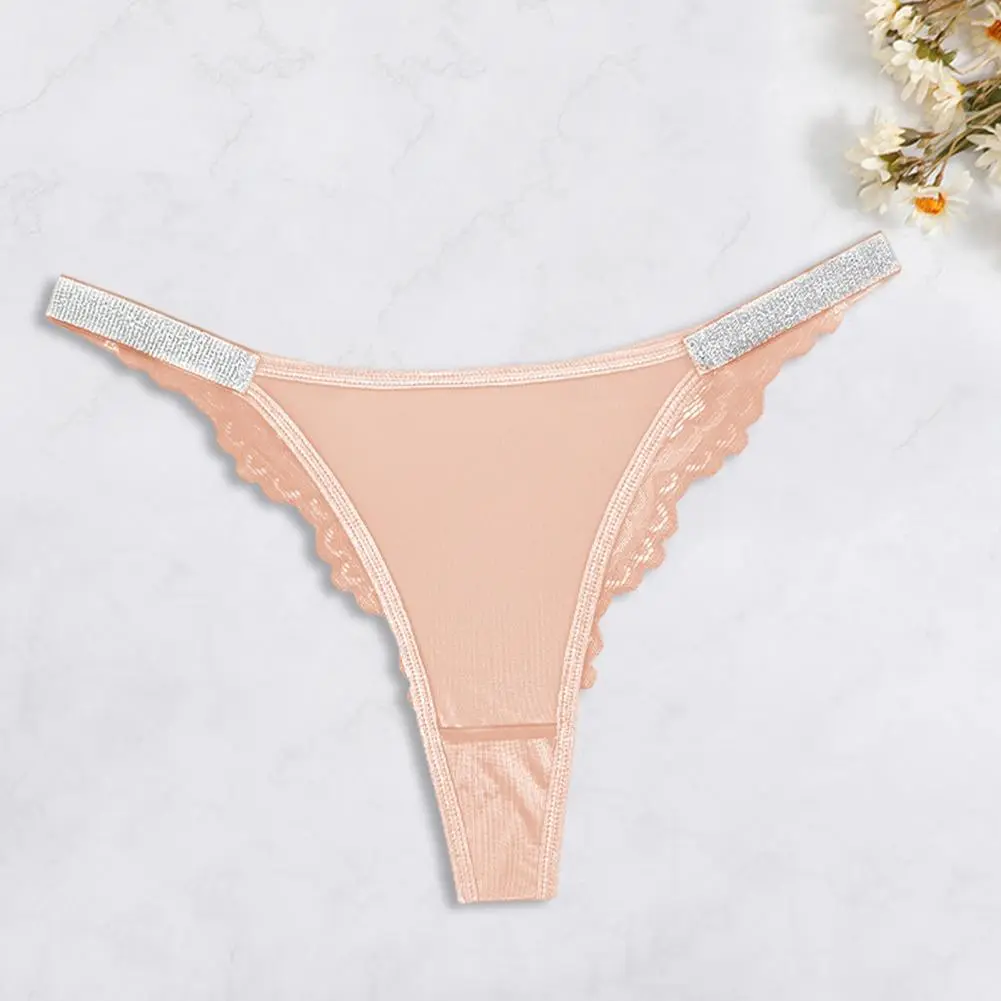 2025 Women Panties Shiny Sequin Low Waist Hollow Out Lace Flower Embroidery Seamless Underwear Lady Underpants Female Briefs