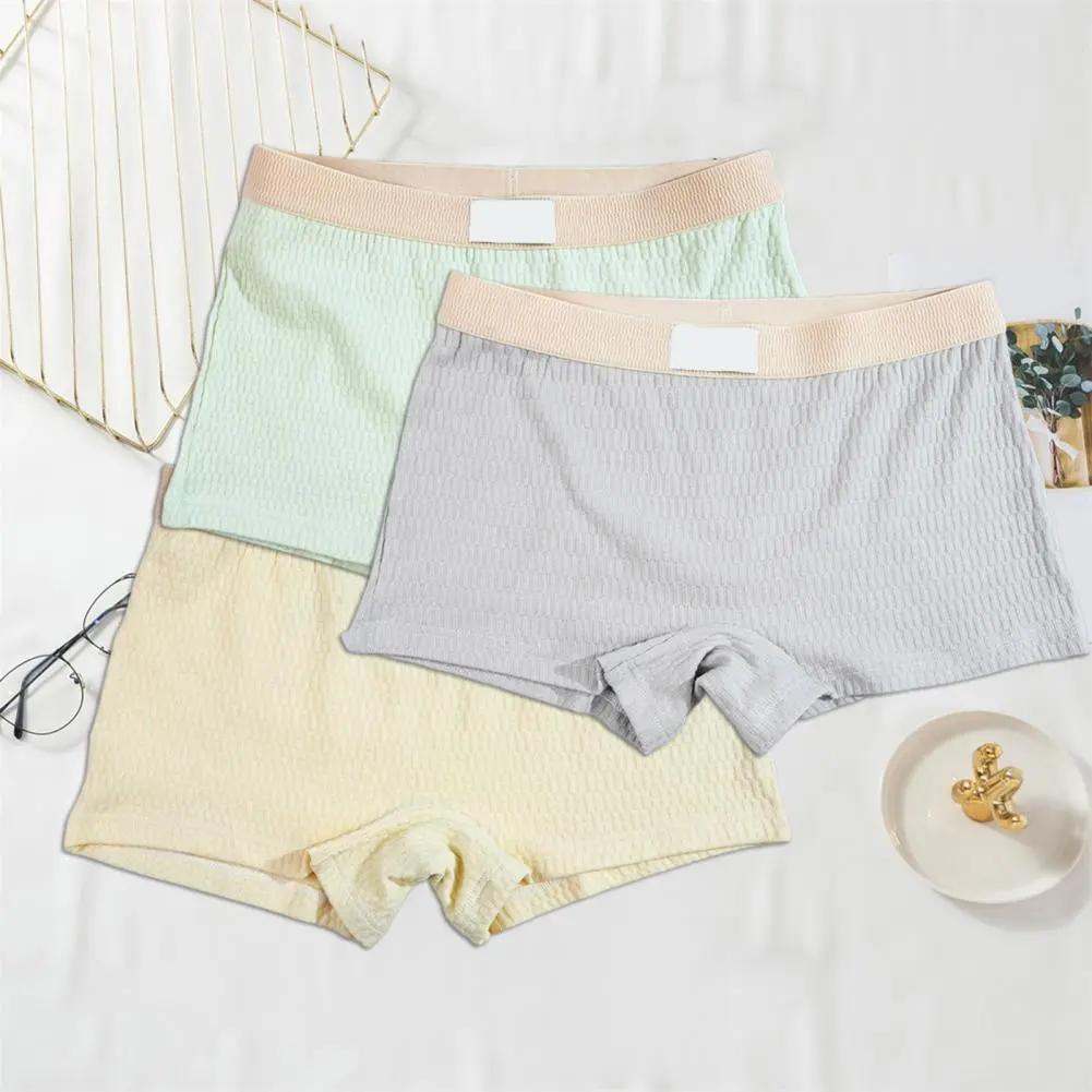 Cotton Crotch Panties Women Underpants Slim Fit Solid Color Elastic Waistband Good Lady Boxers Female Double-layer Underwear