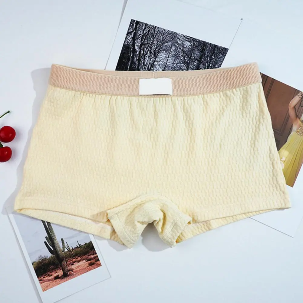 Cotton Crotch Panties Women Underpants Slim Fit Solid Color Elastic Waistband Good Lady Boxers Female Double-layer Underwear