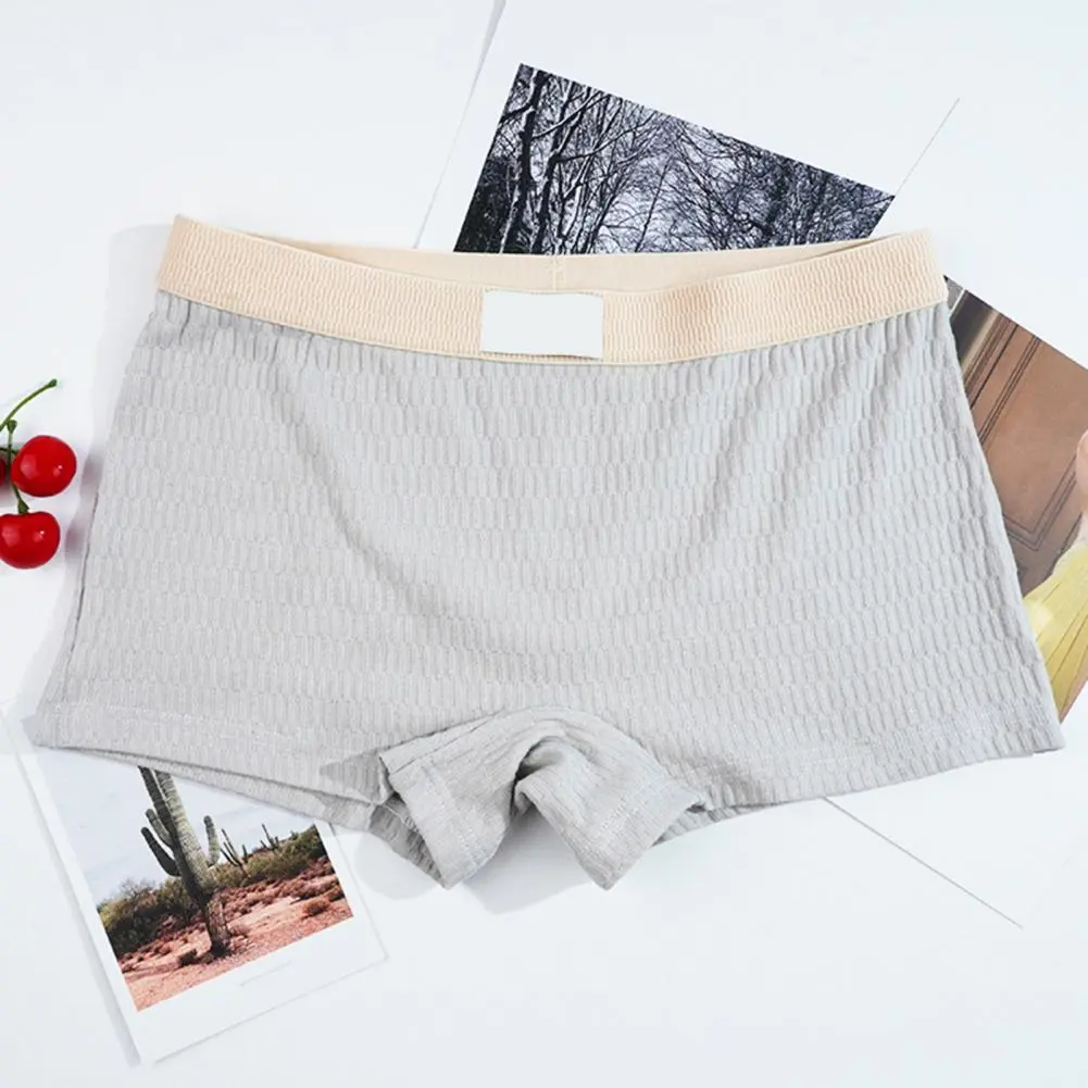Cotton Crotch Panties Women Underpants Slim Fit Solid Color Elastic Waistband Good Lady Boxers Female Double-layer Underwear
