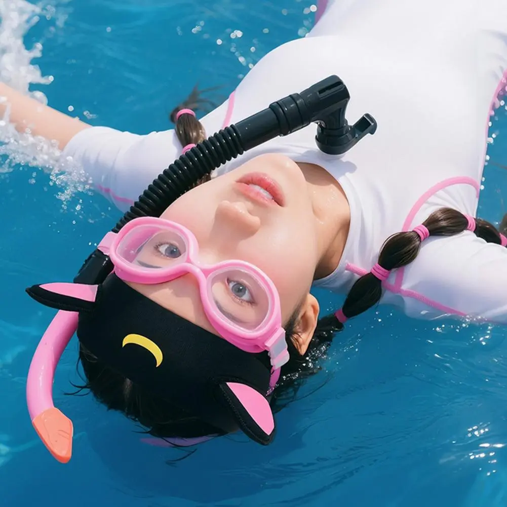 2025 Cartoon Cat Ear Diving Headband Diving Headband Adjustable Fit Neoprene Diving Headband with Cat Ears for Hair Protection