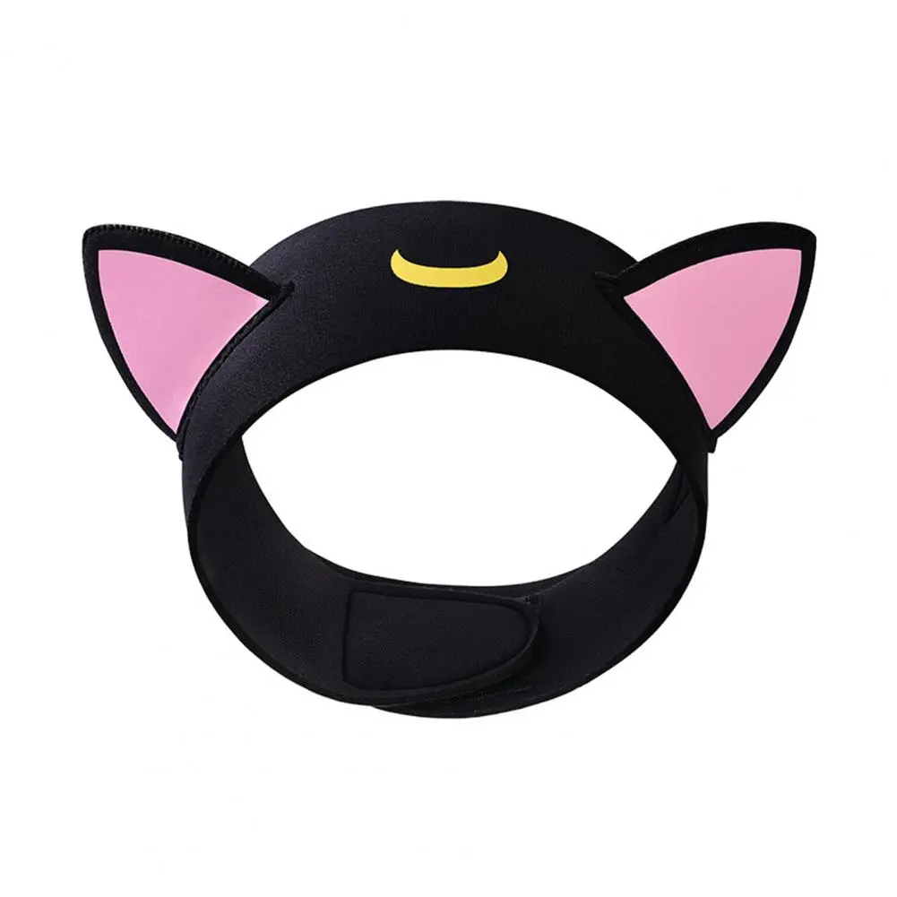 2025 Cartoon Cat Ear Diving Headband Diving Headband Adjustable Fit Neoprene Diving Headband with Cat Ears for Hair Protection