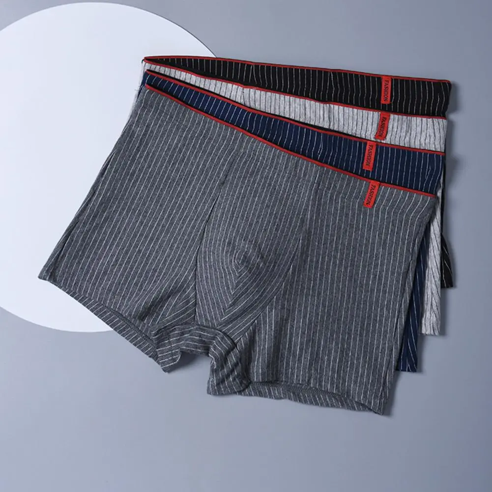 2025 Men Panties Striped U Convex Mid Rise Stretch Close Tit Sexy Moisture Absorption Underpants Underwear Shorts Men Clothes