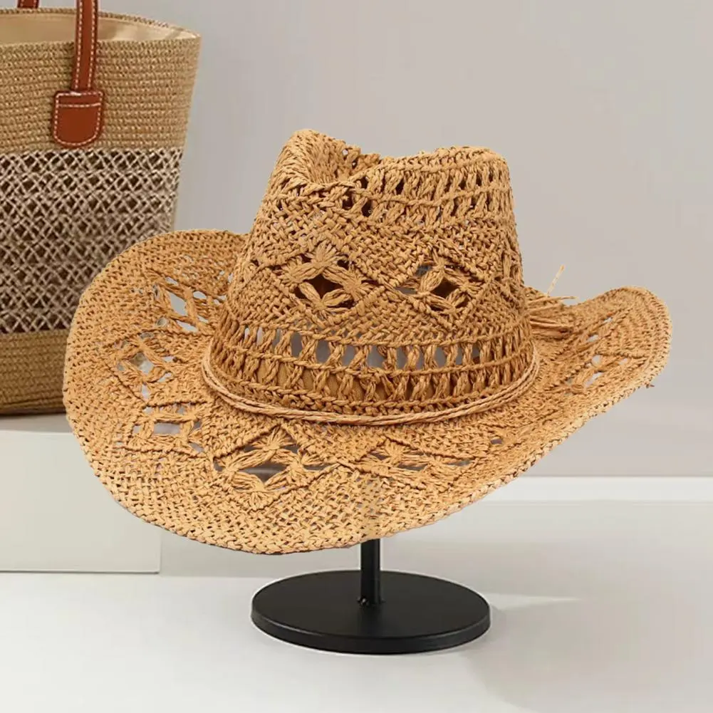 Men Outdoor Straw Hat Straw Hat for Beach Stylish Upf 50 Protection Straw Hat for Sun Protection Vacation Breathable Weaving