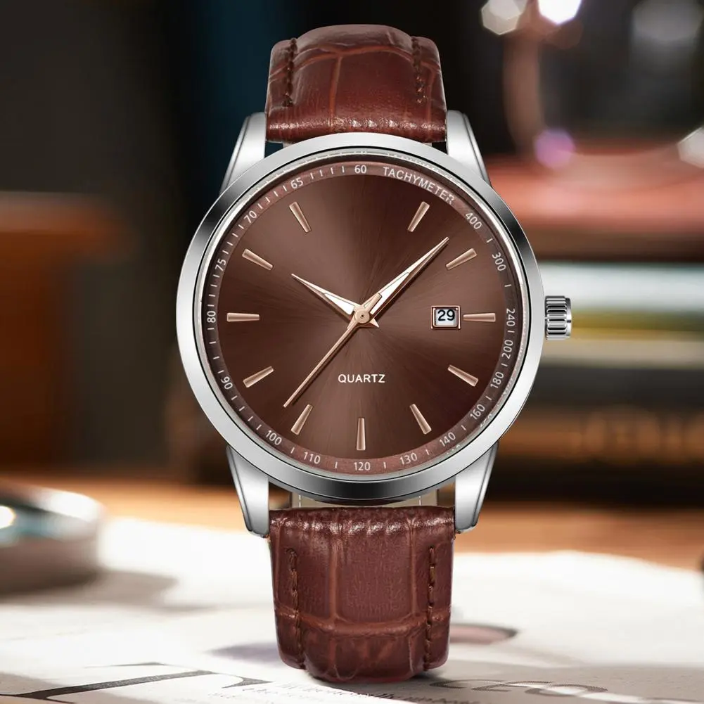 Simple Dial Men Watch Men Watch Elegant Waterproof Men's Watch with Simple Dial Calendar Function Business Casual for Casual