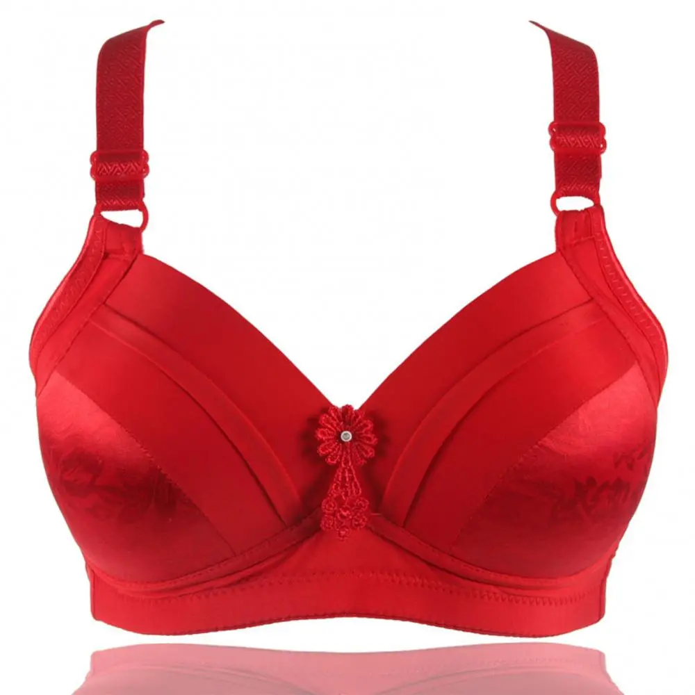 2025 Seamless Bras Ladies Wireless Floral Print Soft Bra Push Up Breathable Underwear Comfortable Lingerie Deep V Gather Bra