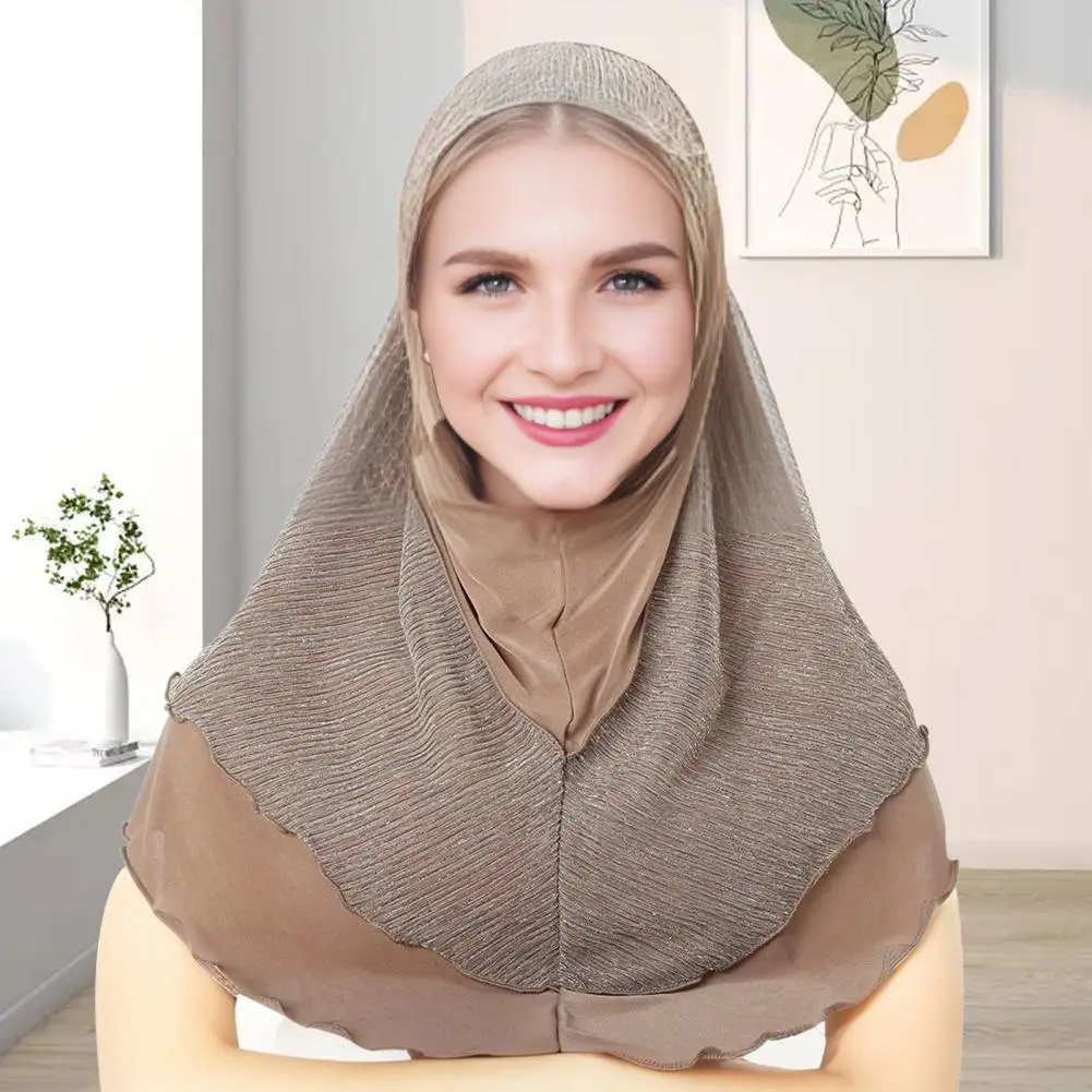 Headscarf Hat for Women Color-blocked Gold Wire Headscarf Stylish Color-blocked Turban Hat with Golden Wire Design for Women