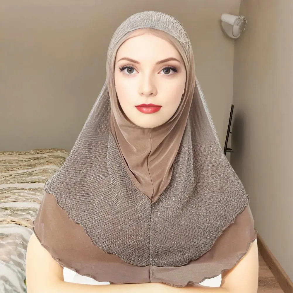 Headscarf Hat for Women Color-blocked Gold Wire Headscarf Stylish Color-blocked Turban Hat with Golden Wire Design for Women