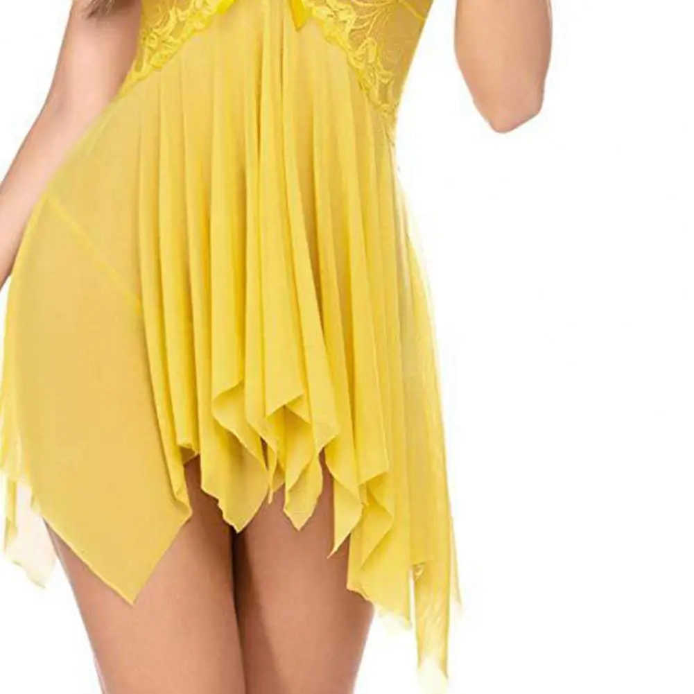2025 Women Night Dress Underwear Dress Lace See-through Mesh Spaghetti Strap Women Pajamas Seductive Babydolls Sleepwear