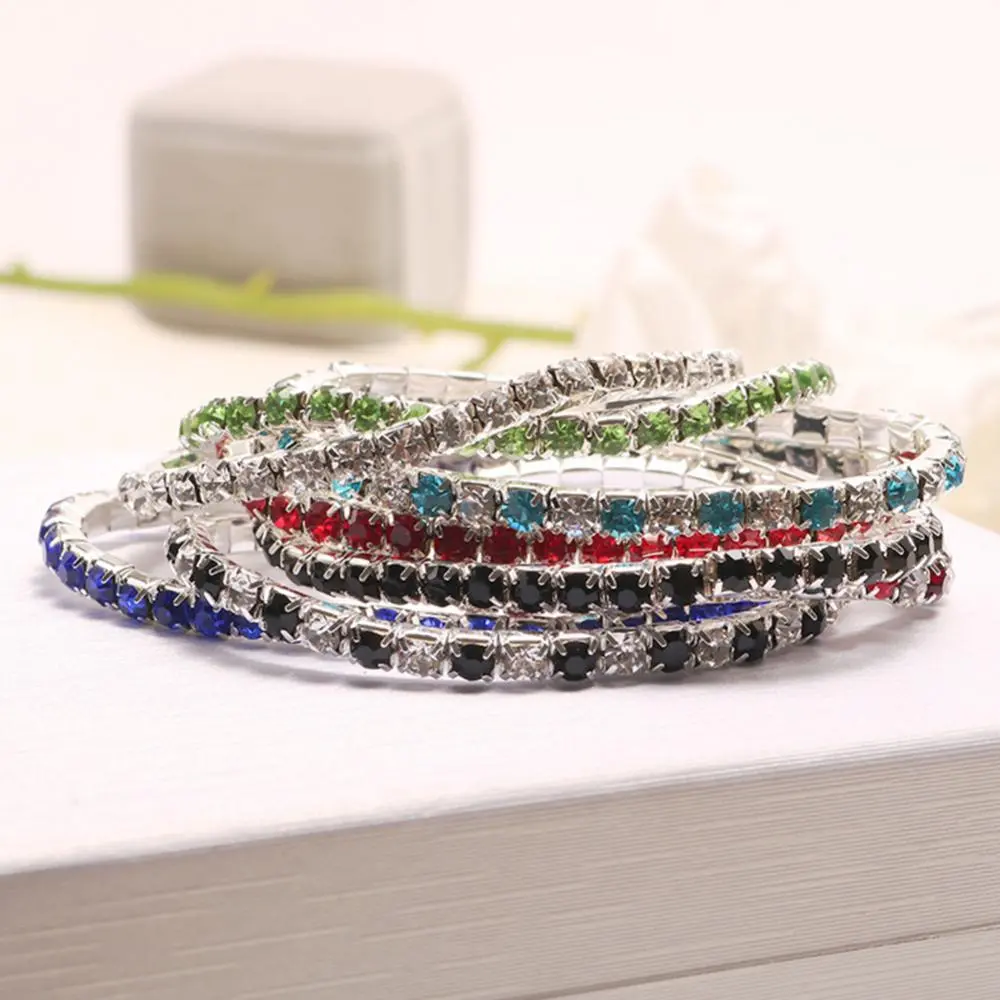 2025 Luxury Rhinestone Bracelets Women Full Rhinestone Inlaid Bracelet Elastic Bangle Sparkling Starry Sky Charm Bracelet