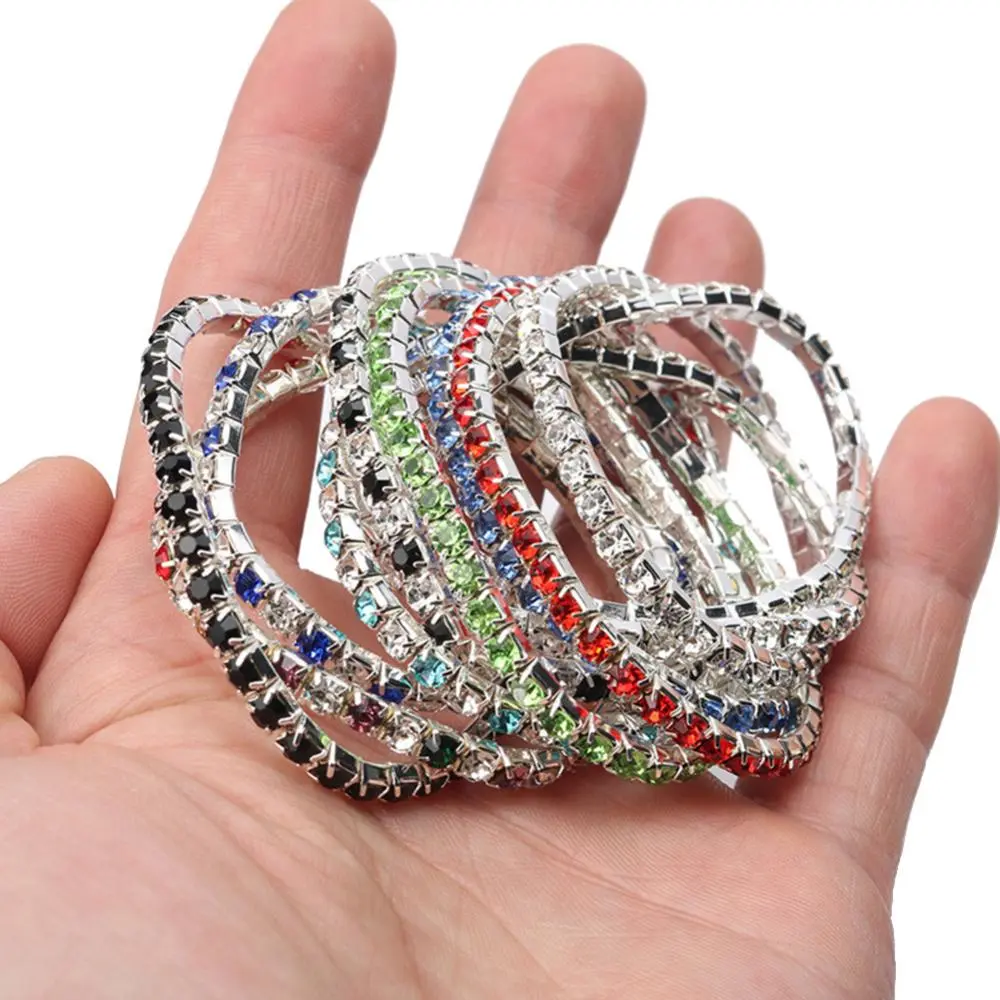 2025 Luxury Rhinestone Bracelets Women Full Rhinestone Inlaid Bracelet Elastic Bangle Sparkling Starry Sky Charm Bracelet