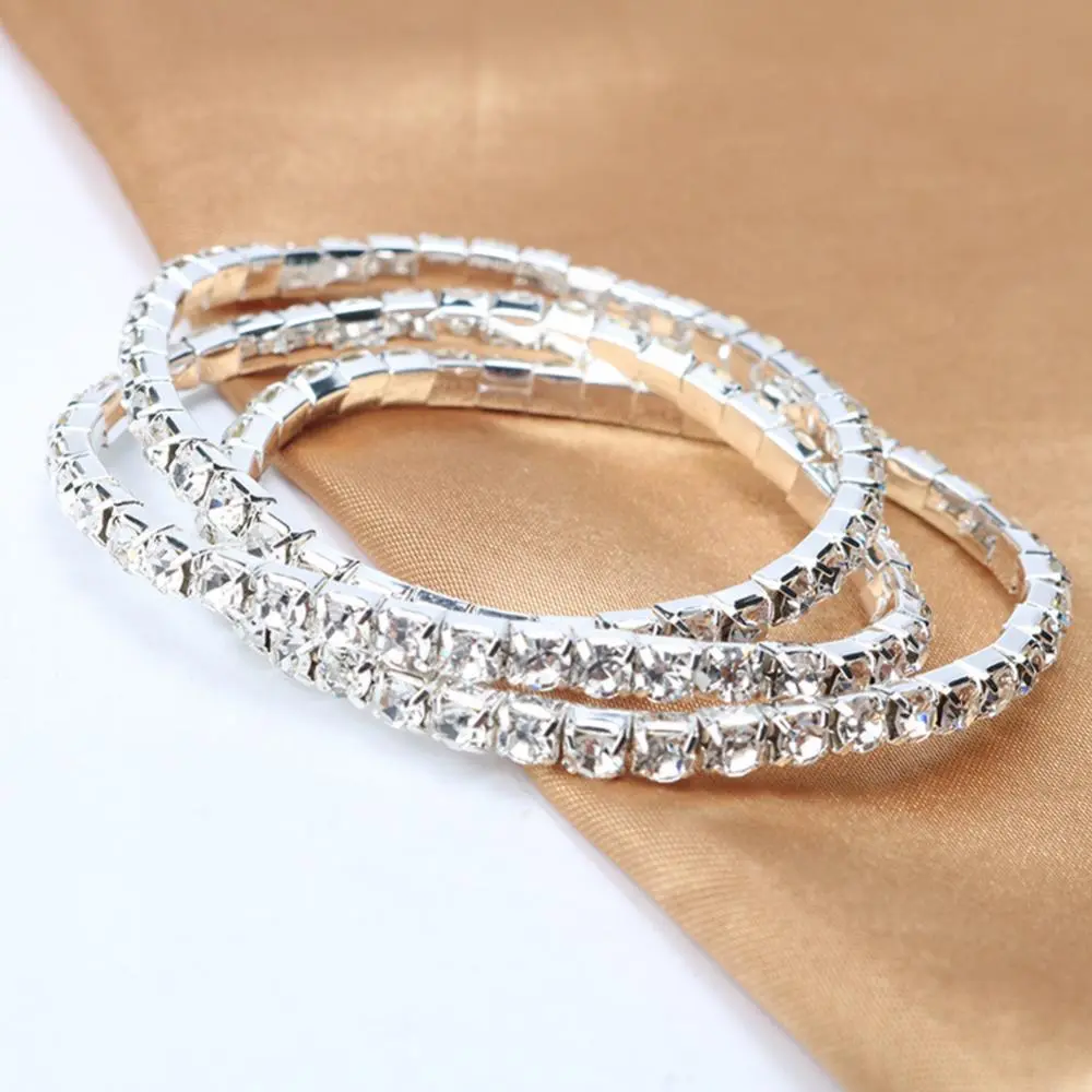 2025 Luxury Rhinestone Bracelets Women Full Rhinestone Inlaid Bracelet Elastic Bangle Sparkling Starry Sky Charm Bracelet