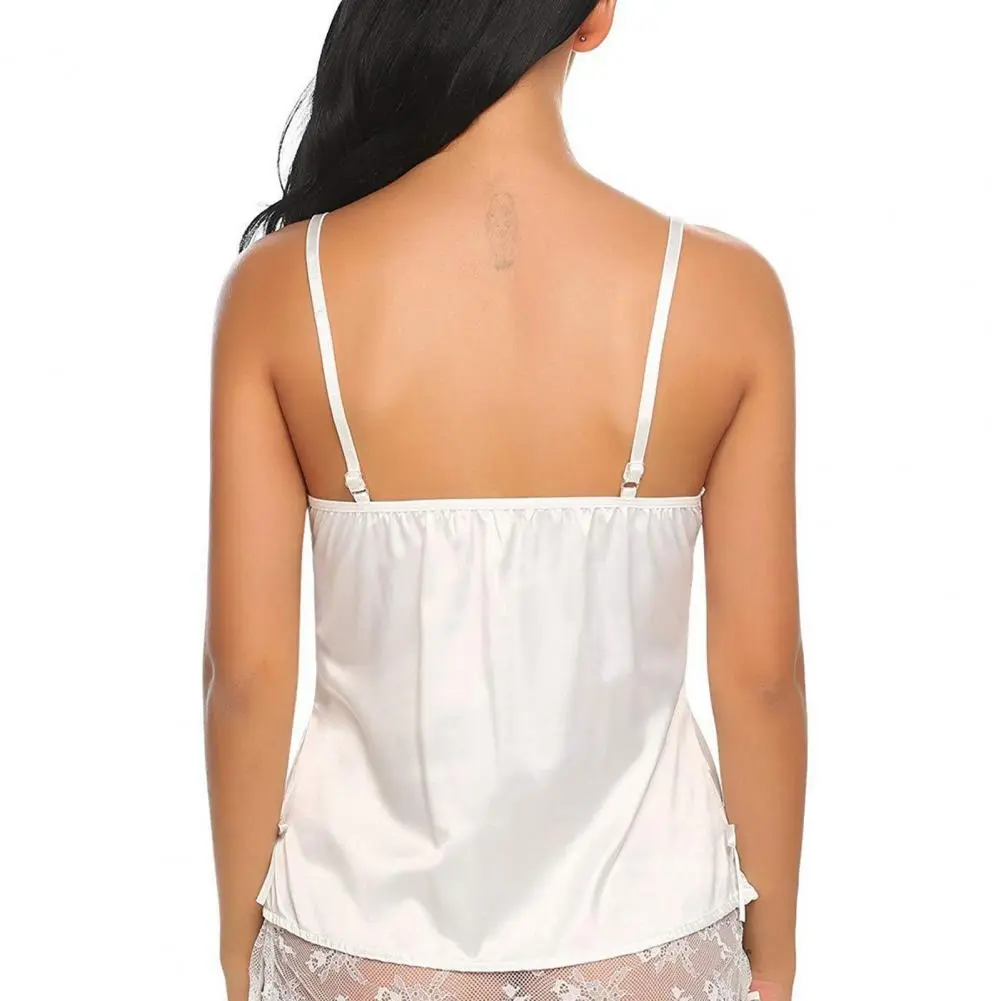 2 Pieces Set Women Pajama Shorts Suit See Through Lace Camisole Shorts Sexy Lingerie Camisoles Tanks Babydoll Ladies Sleepwear