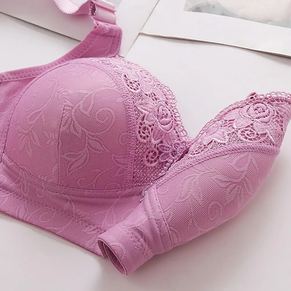 2025 3/4 Cup Push-up Bra Women Sexy Padded Wireless Large Size Bra B/C Cup Push-Up Bra Four Rows Of Buckle Lace Stitching Bras