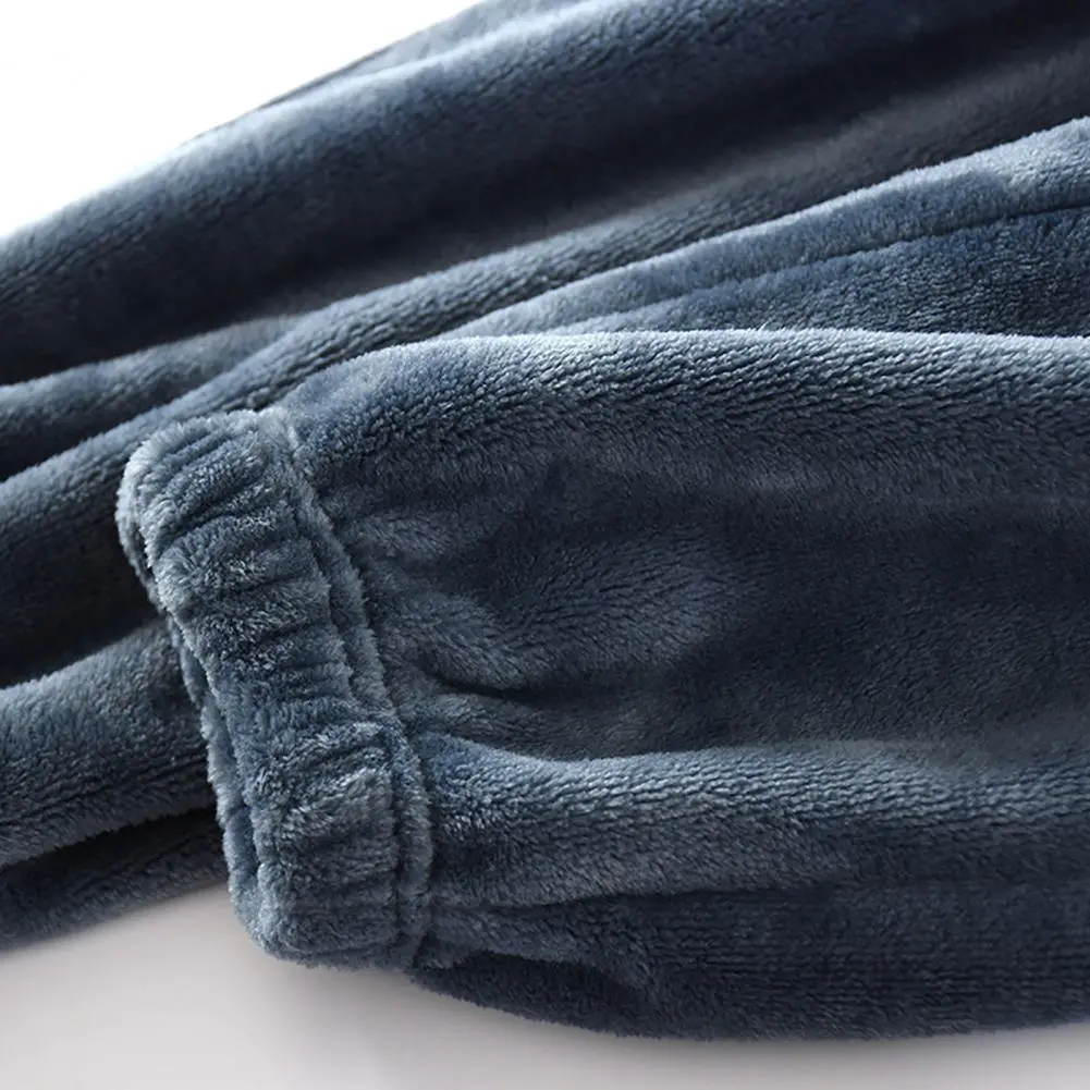 Fleece Men Pajama Pants Thicken Plush Drawstring Sleep Pants Woman Pajamas Pants Bottoms Sleepwear Men Trousers Homewear Clothes