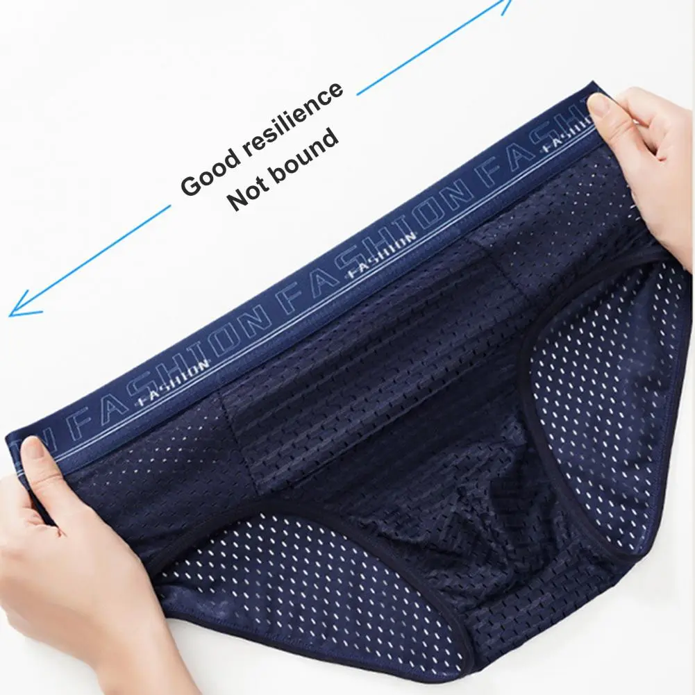 2025 Sexy Panties Men Underpants Summer Letter Print U Convex Thin Mesh Panties Mesh Breathable Quick Drying Triangle Underwear