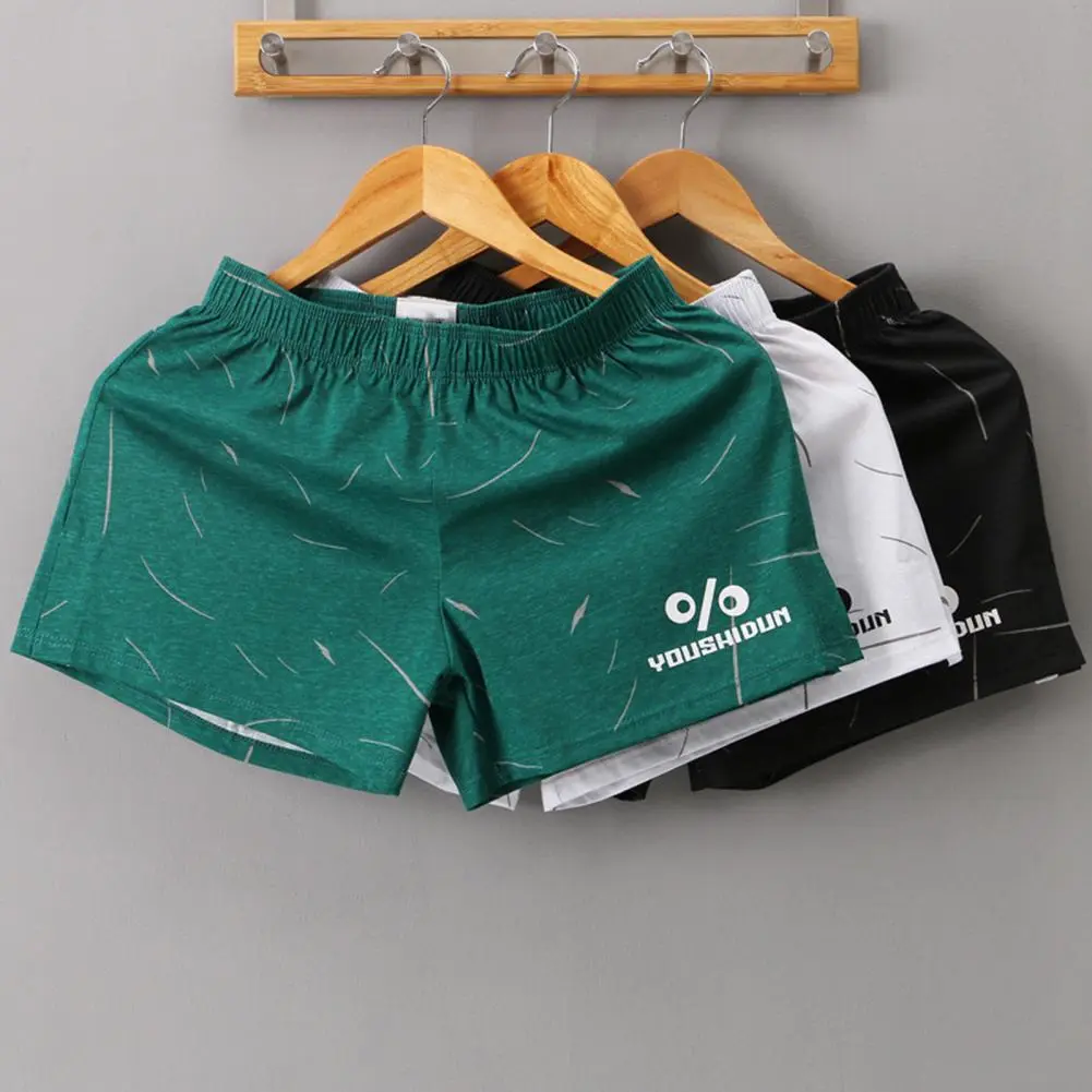 Men Cotton Boxers Homewear Shorts Elastic Waist Loose Short Home Wear Comfortable Boxer Short Men Underwear Pajama Lounge Pants