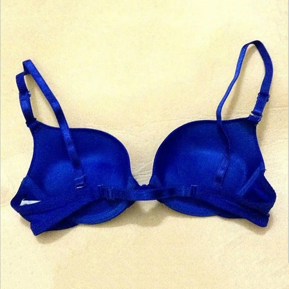Women Deep U Bra Backless Underwire Open Cup Push Up Sexy Bras Underwear Lingerie Seamless Traceless Bra Glossy Underwear