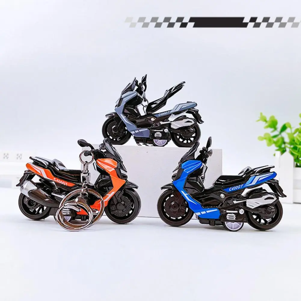 Cartoon Keychain Motorbike Keyring Motorbike Charm Keychain Pendant with Anti-detachable Hook Zinc Alloy Backpack for Bikers