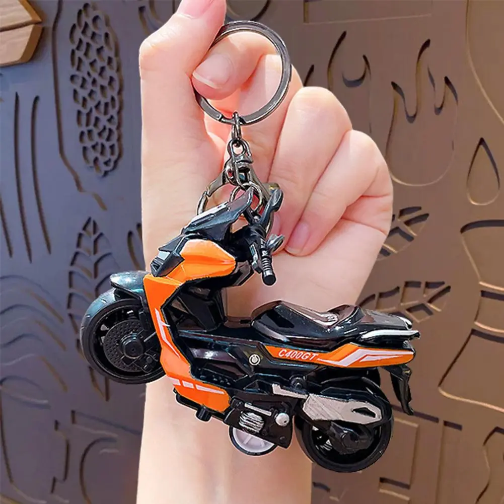 Cartoon Keychain Motorbike Keyring Motorbike Charm Keychain Pendant with Anti-detachable Hook Zinc Alloy Backpack for Bikers