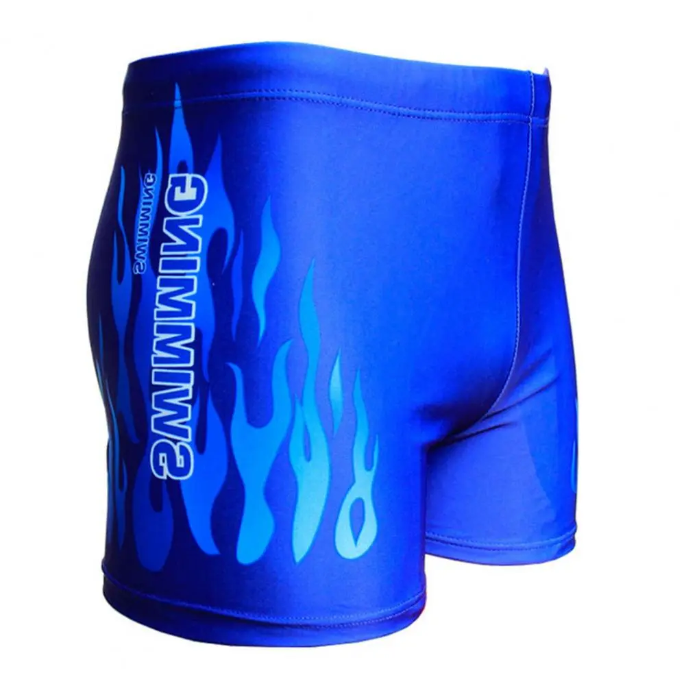 2025 Swimming Trunks Print Quick Dry Men Trunks European And American Men's Summer Flame Print Beach Flat Shorts And Swim Trunks