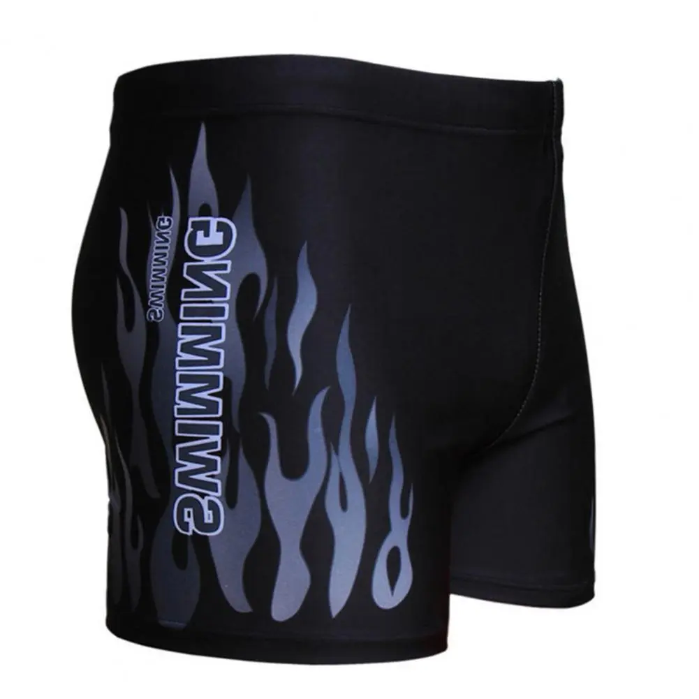 2025 Swimming Trunks Print Quick Dry Men Trunks European And American Men's Summer Flame Print Beach Flat Shorts And Swim Trunks