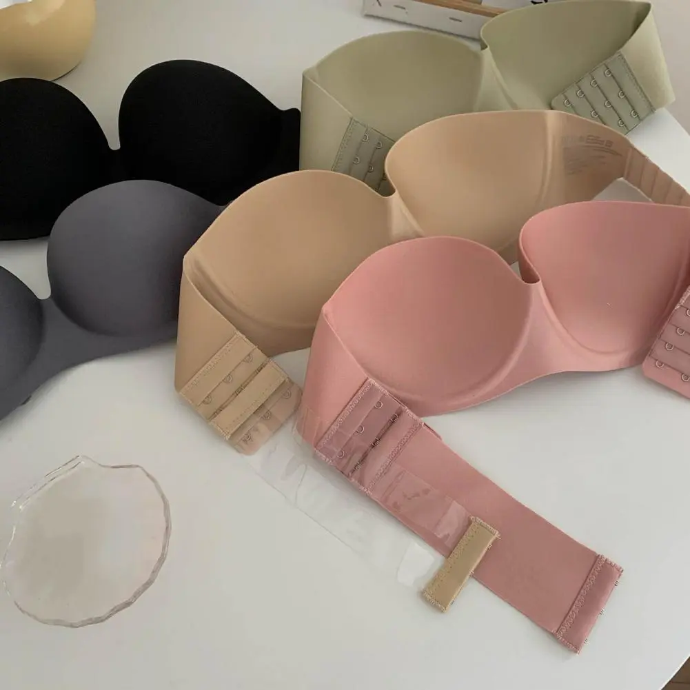 2025 Women's Wire-free Strapless Bra Seamless Push Up Padded Bra Invisible Comfortable Support No Straps Bras Summer Yoga Bras