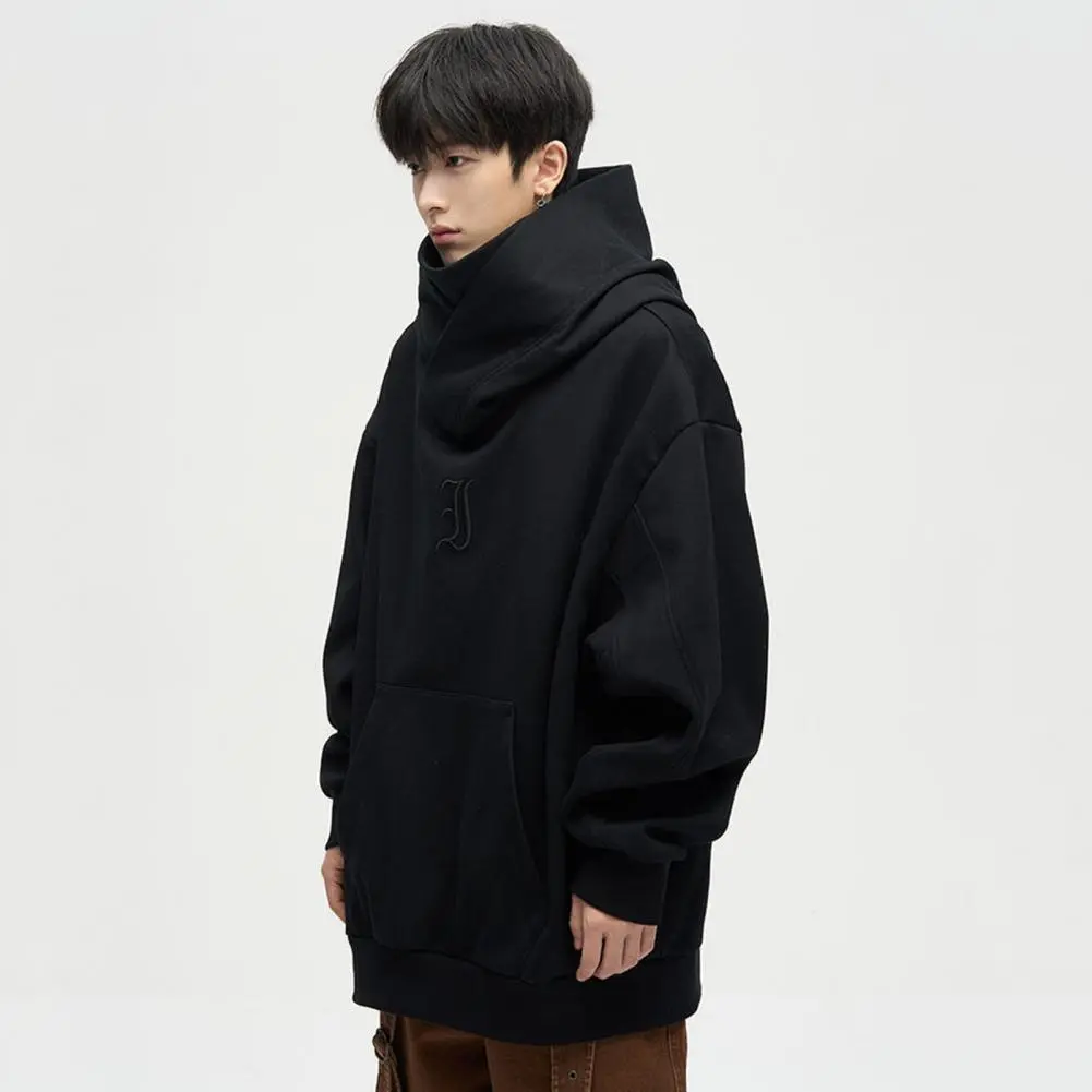 Men Polyester Sweatshirt Stand-up Collar Men Sweatshirt Japanese Harajuku Urban Streetwear Men's Cyber Punk Hoodie for Winter