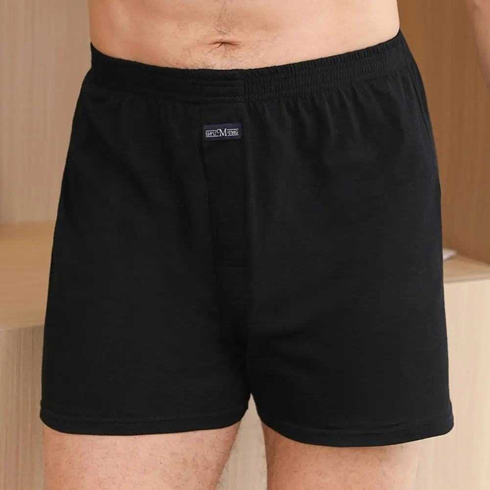 Cotton Shorts Underpants Men Home Shorts Briefs Ure Color Loose Shorts Panties Elastic Waistband Thin Homewear Men Panties