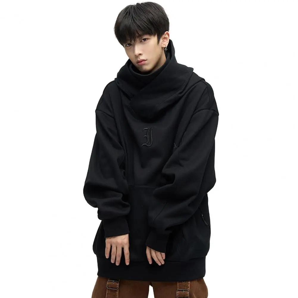 Men Polyester Sweatshirt Stand-up Collar Men Sweatshirt Japanese Harajuku Urban Streetwear Men's Cyber Punk Hoodie for Winter