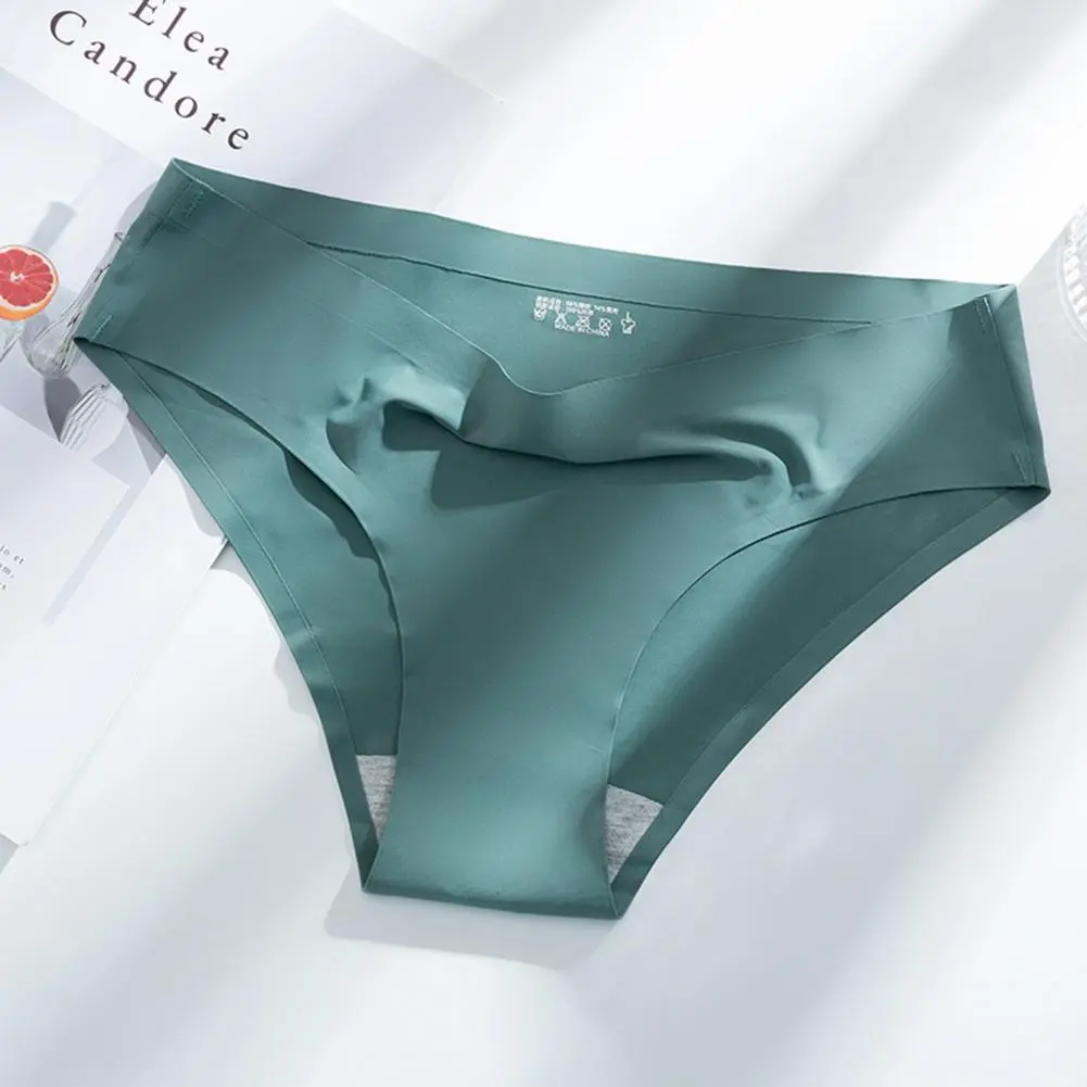 No Trace Women Underpants Mid Waist Comfortable And Breathable Pure Cotton Crotch Seamless Triangle Briefs Stretchy Women Panty