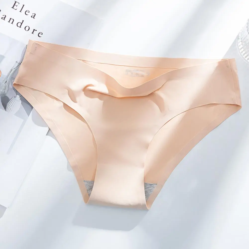 No Trace Women Underpants Mid Waist Comfortable And Breathable Pure Cotton Crotch Seamless Triangle Briefs Stretchy Women Panty