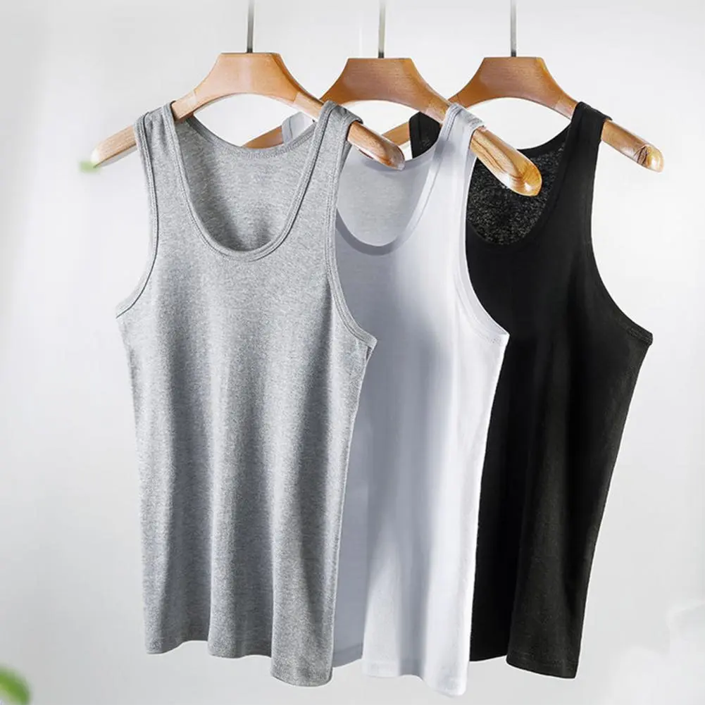 2025 2 Pcs Men Summer Fitness Vest Seamless U Neck Sleeveless Stretchy Sports Vest Breathable Quick-drying Gym Sport Tank Top