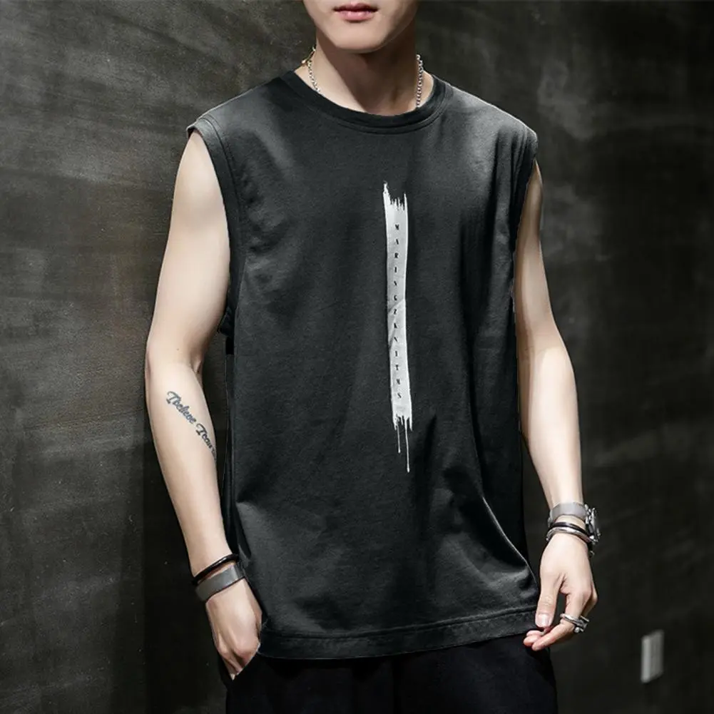 Men Vest Basketball Vest O-neck Sport Vest Thin Pullover Loose Fit Sportts Tank Top Summer Fitness Athletic Sleeveless T-shirt