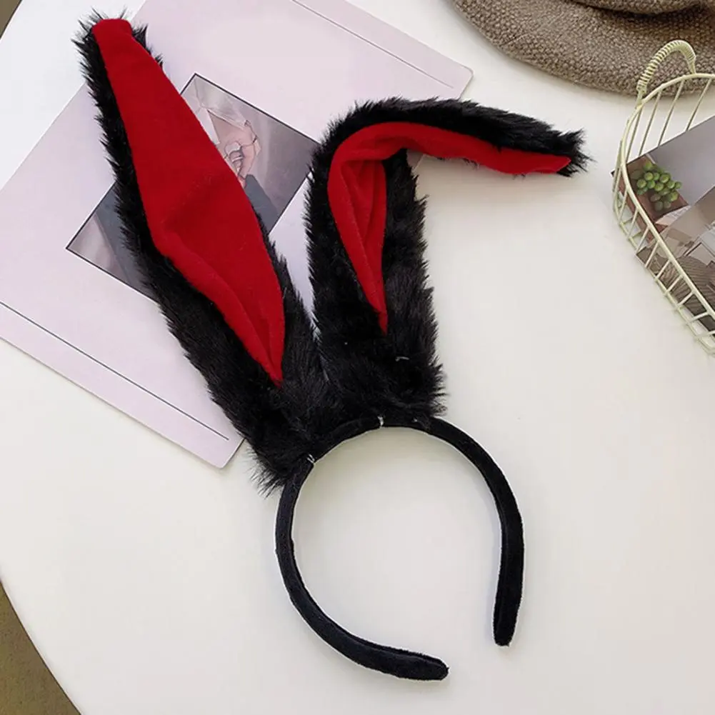 Plush Bunny Ear Headband Fluffy Bunny Ear Headband Long Plush Rabbit Ear Hair Hoop Christmas Easter Party Cosplay Rabbit Ears