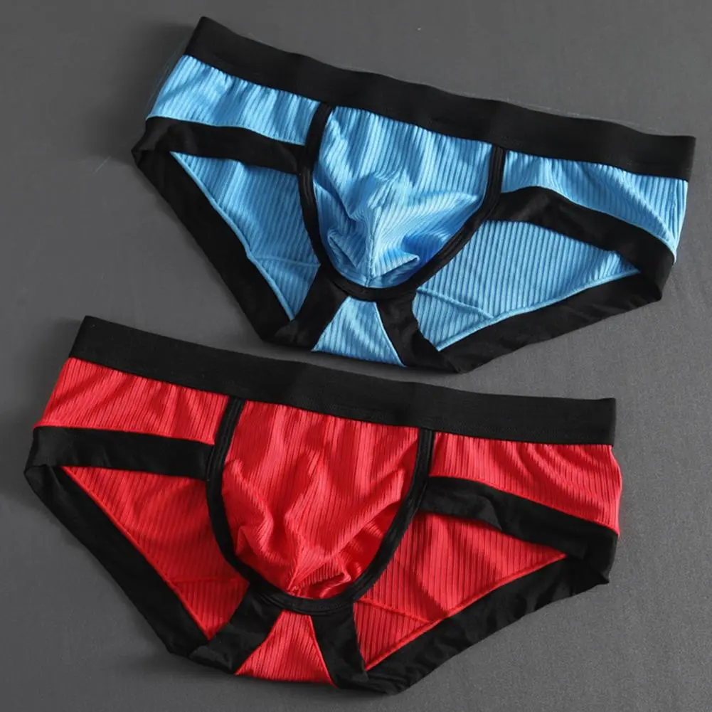 2025 Men Briefs Butt Lifting Low Rise Big Pouch Underwear Sexy Contrast Color Sweat Absorption Underpants Super Soft Men Panties