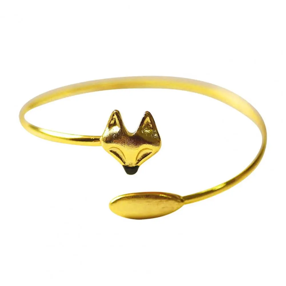 Elegant Open Bangle Open Bangle Elegant Little Fox Shape Bangle Adjustable Bracelet for Women Electroplated Simple for Students