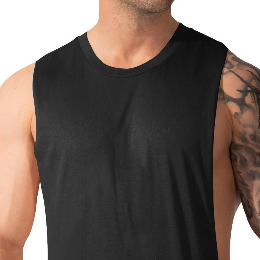 2025 Men Sport Gym Tank Top Sleeveless Crew Neck Slimming Workout Vest Athletic Sleeveless Vest Summer Men Tank Top