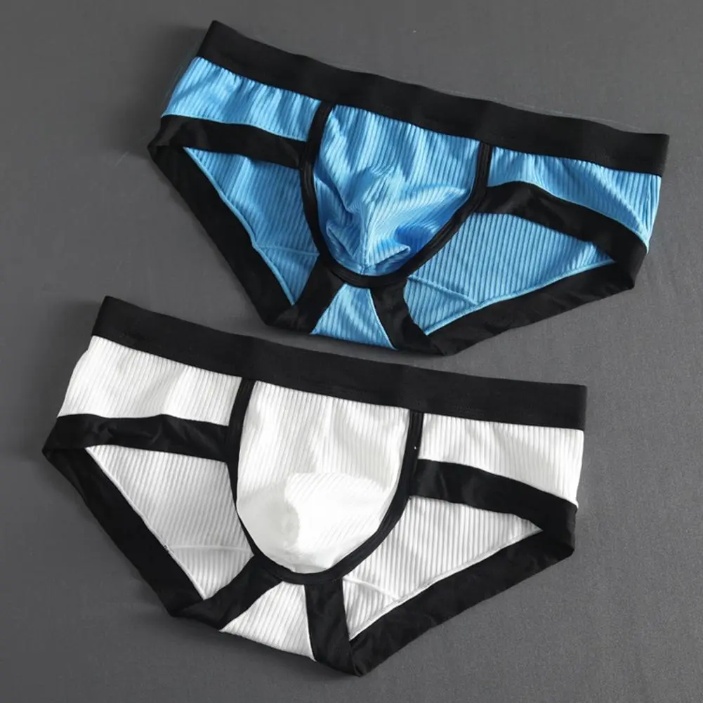 2025 Men Briefs Butt Lifting Low Rise Big Pouch Underwear Sexy Contrast Color Sweat Absorption Underpants Super Soft Men Panties