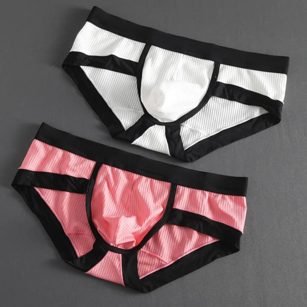 2025 Men Briefs Butt Lifting Low Rise Big Pouch Underwear Sexy Contrast Color Sweat Absorption Underpants Super Soft Men Panties