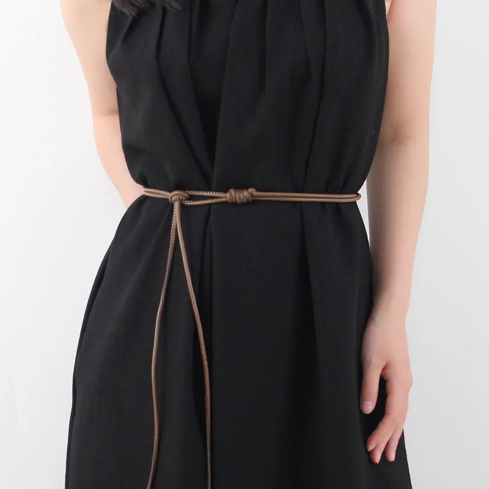 Practical Women Belt Wear-resistant Belt Elegant Imitation Leather Women's Belt with Adjustable Waist Versatile Solid for Shirt