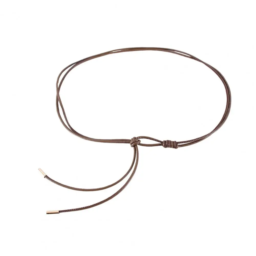 Practical Women Belt Wear-resistant Belt Elegant Imitation Leather Women's Belt with Adjustable Waist Versatile Solid for Shirt