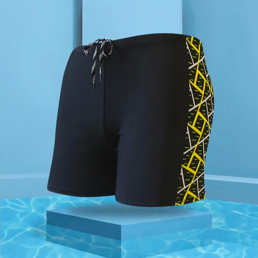 2025 Men Trunks Print Contrast Color Quick-drying Slim Fit Swimming Shorts for Surfing Breathable Swimming Shorts Beachwear