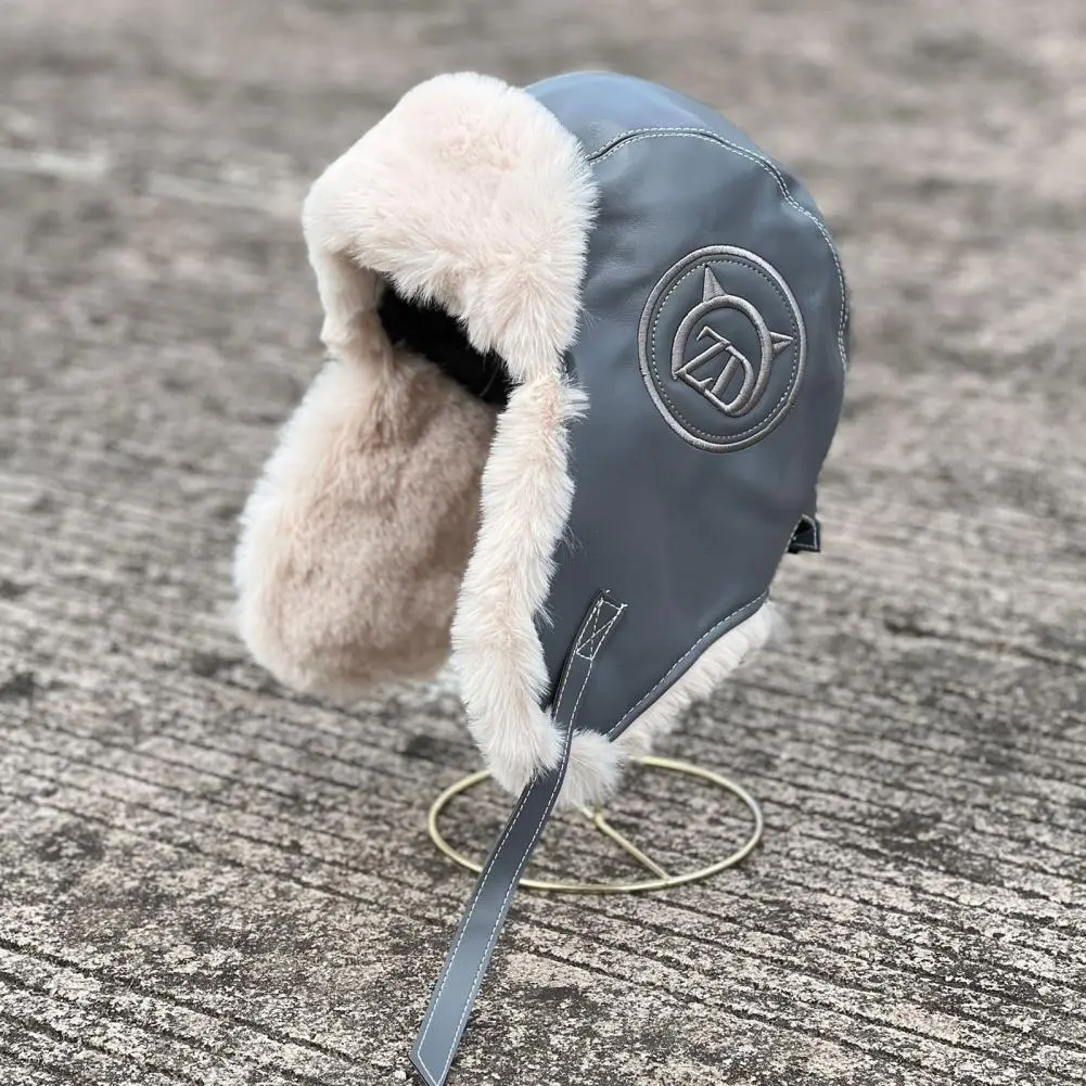 Russian Bomber Hat Fluffy Windproof Ear Plush Lining Trapper Hat Coldproof Alphabet Bomber Hat Outdoor Earflap Hats